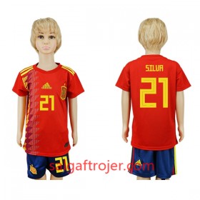 Spanien Fodboldtrøjer Silva 21 Børn Hjemmebanesæt VM 2018